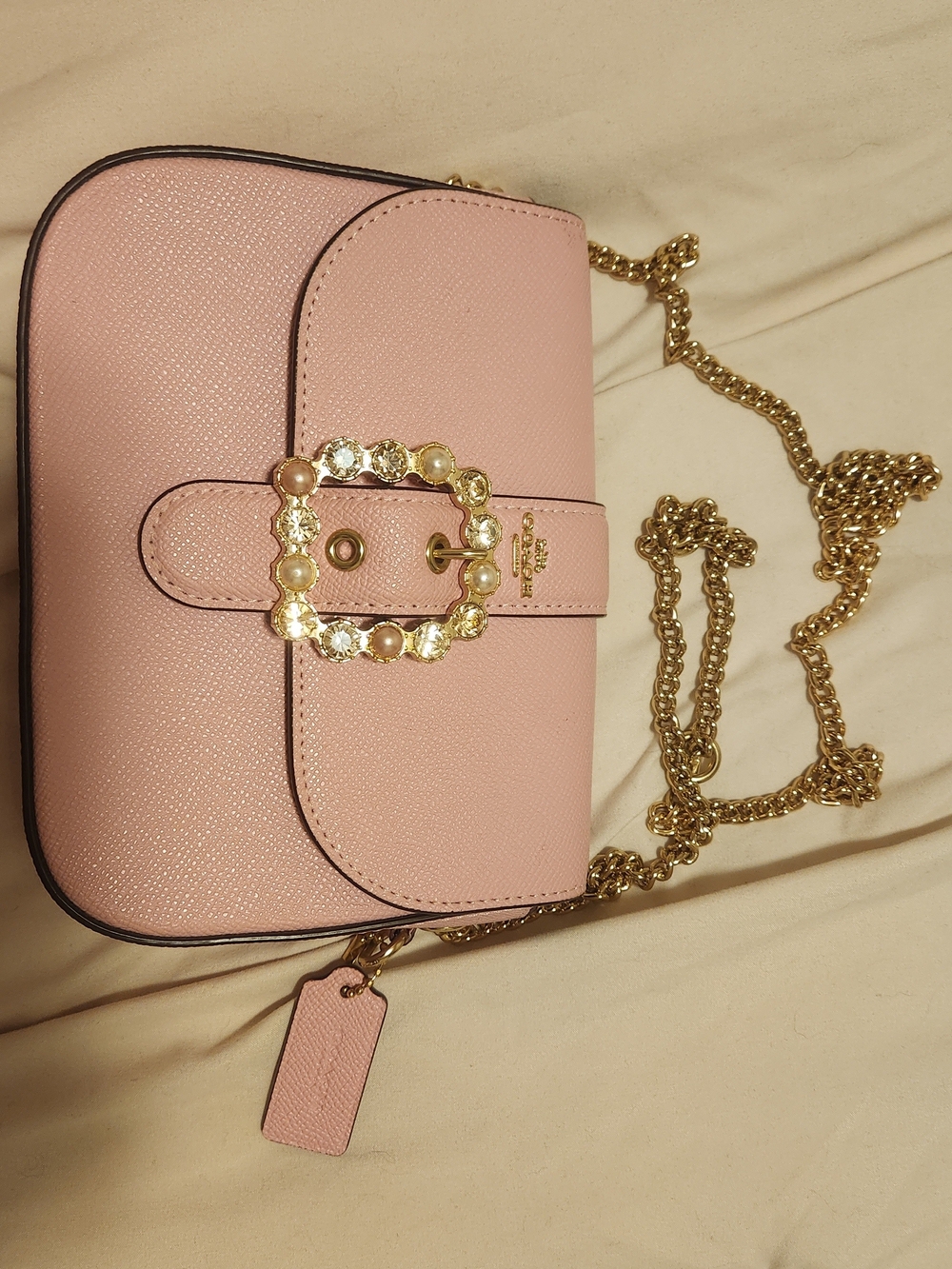 Coach Gemma Pink Leather Pearl Buckle Crossbody Bag - Picture 4 of 8